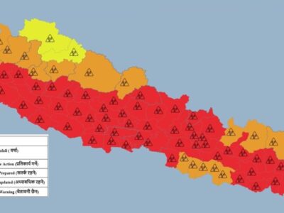 भारी वर्षाका कारण भोलिदेखि तराईका जिल्ला जोखिममा, सतर्कता अपनाउन अपील